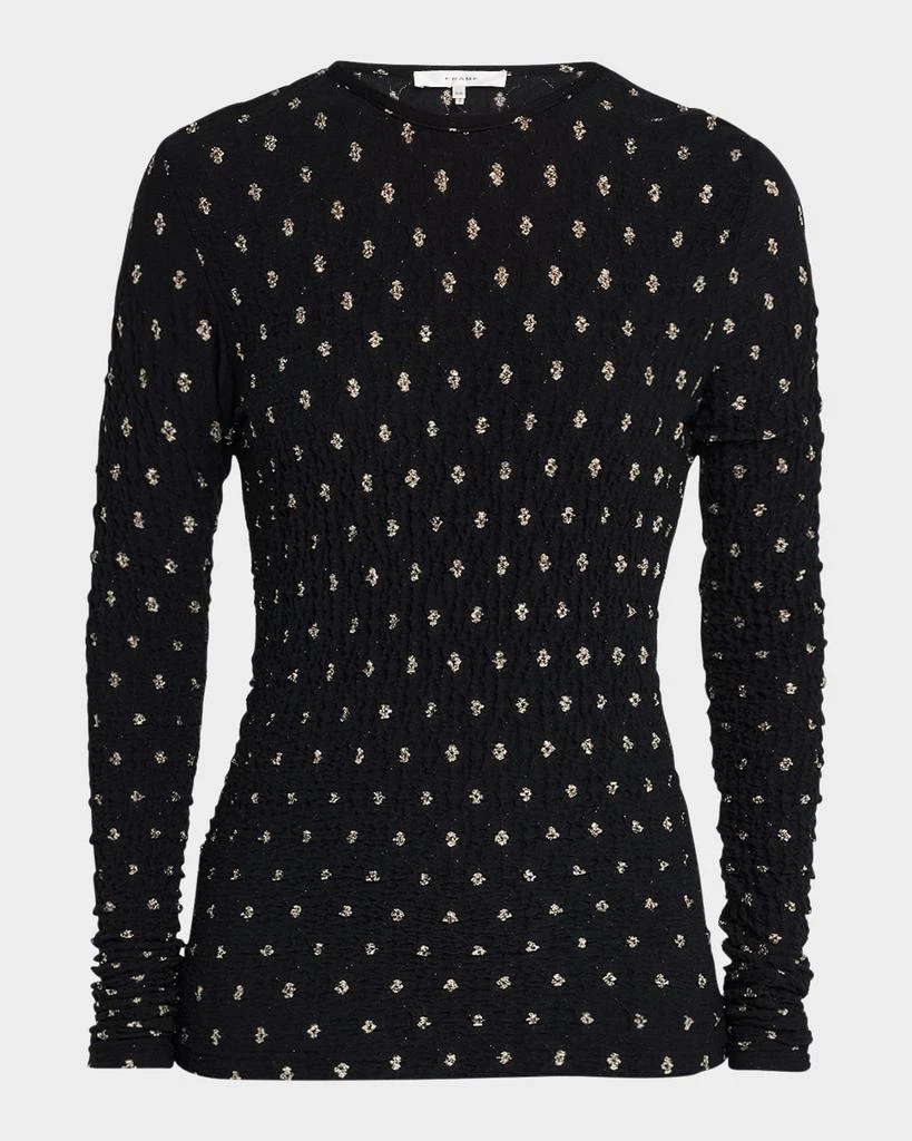 FRAME Dotted Long-Sleeve Mesh Top 1