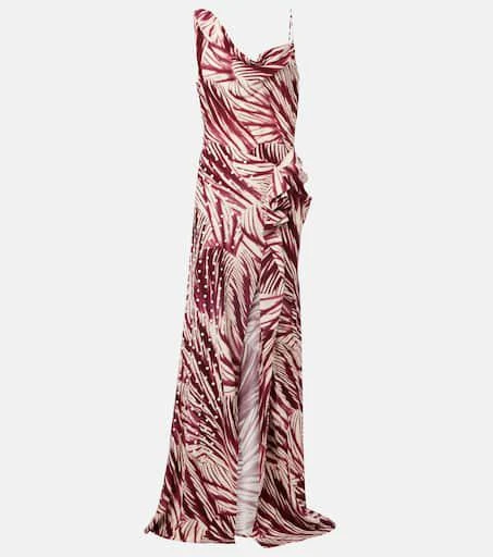 Dries Van Noten Printed draped crêpe gown 1