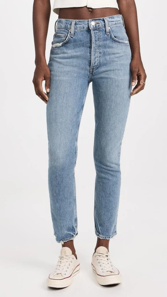 AGOLDE Riley Long High Rise Straight Jeans 6