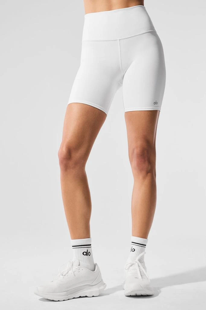 Alo 7" High-Waist Biker Short - White 1