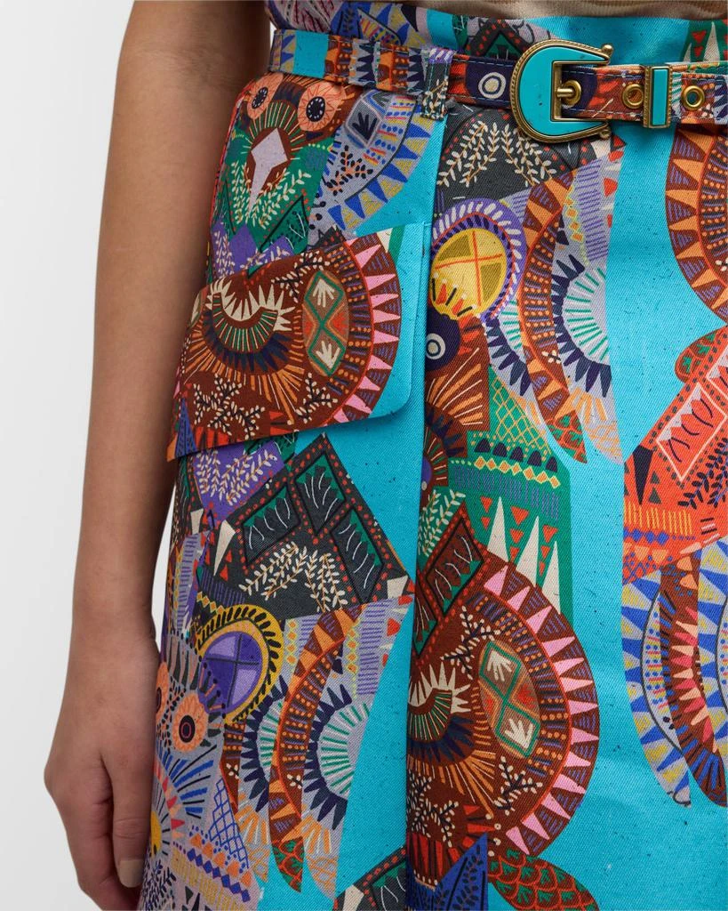 Maison Common Totem Pole Printed Midi Skirt 5