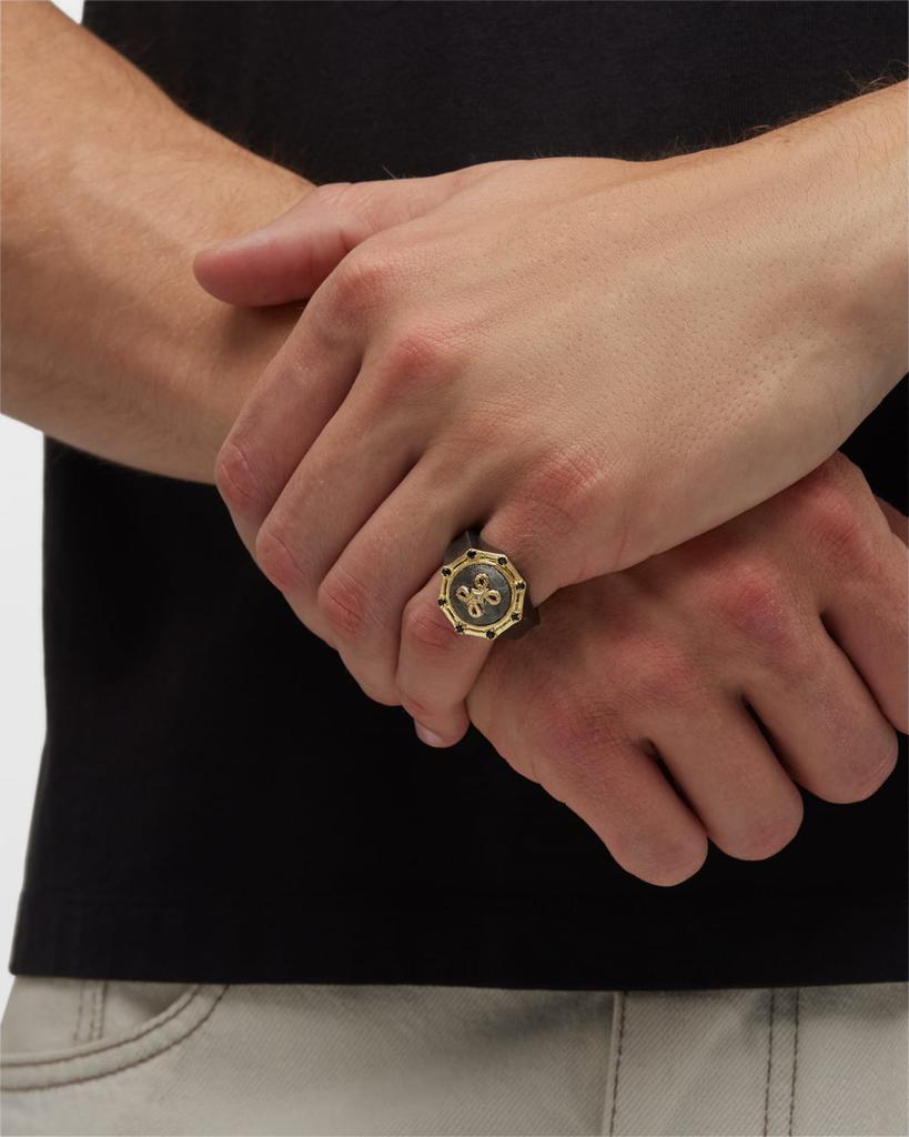 Armenta Men's Two-Tone Romero Celtic Knot Signet Ring