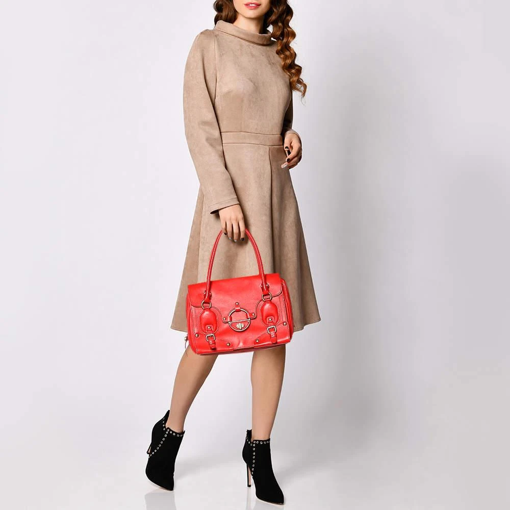 Versace Versace Red Leather Studded Tote 2