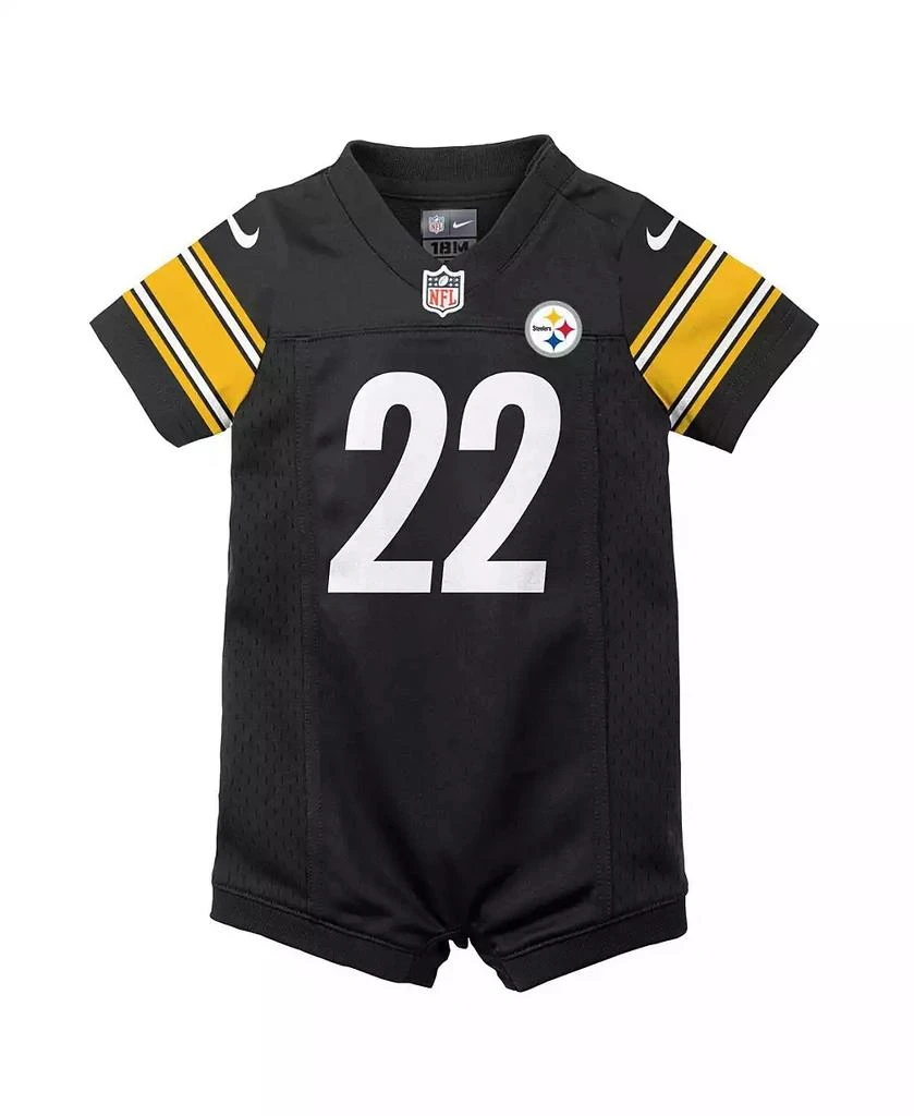NIKE Boys and Girls Newborn and Infant Najee Harris Black Pittsburgh Steelers Game Romper Jersey 2