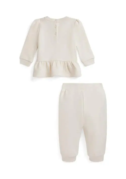 Ralph Lauren Baby Girls Floral Fleece Sweatshirt and Pant Set 2