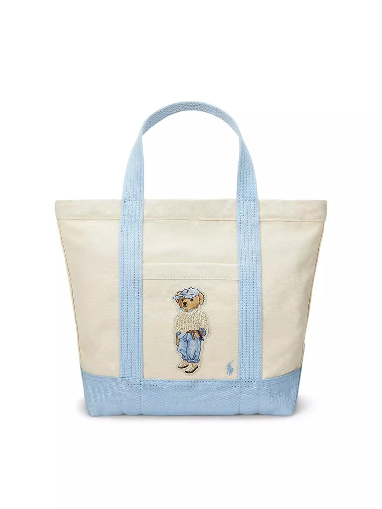 Ralph Lauren Small Embroidered Polo Bear Canvas Tote Bag 1