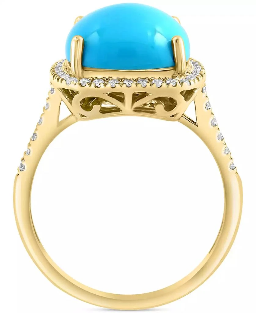 Effy EFFY® Turquoise 
Diamond (1/4 ct. t.w.) Halo Ring in 14k Gold 3