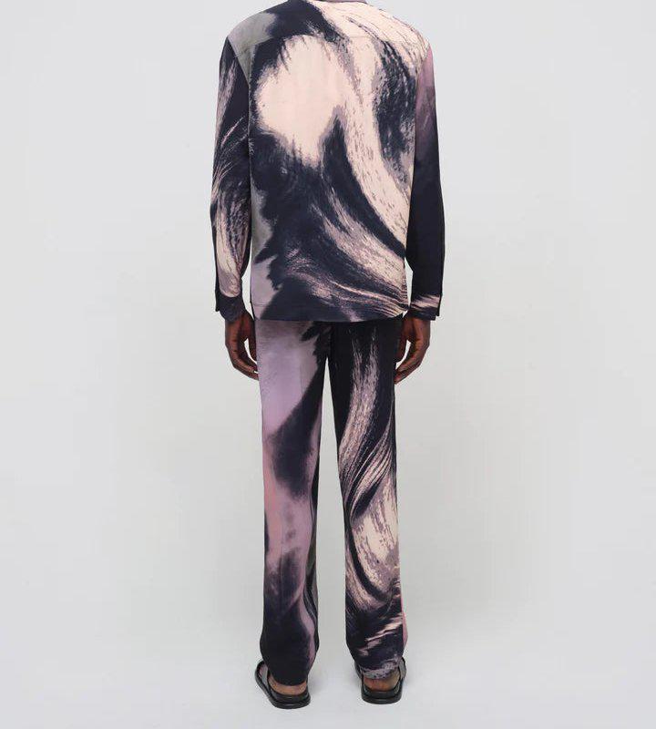 SIMKHAI Allister Pullon Pants Black Wave Print