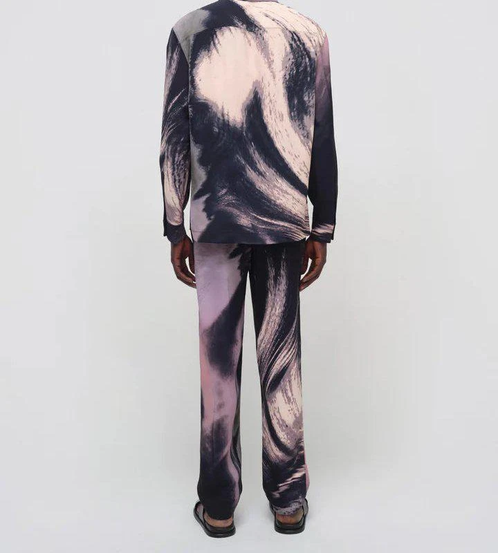 SIMKHAI Allister Pullon Pants Black Wave Print 2