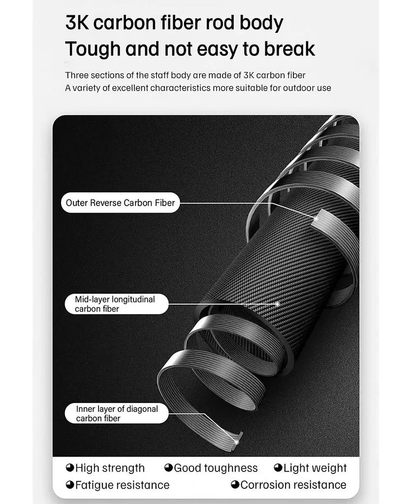 Naturehike 1pc Trekking Pole Carbon 169g, Adjustable Ultra-Lightweight Hiking Sticks Unisex Walking Stick with Accessories for Outdoor,Soil Brown 3