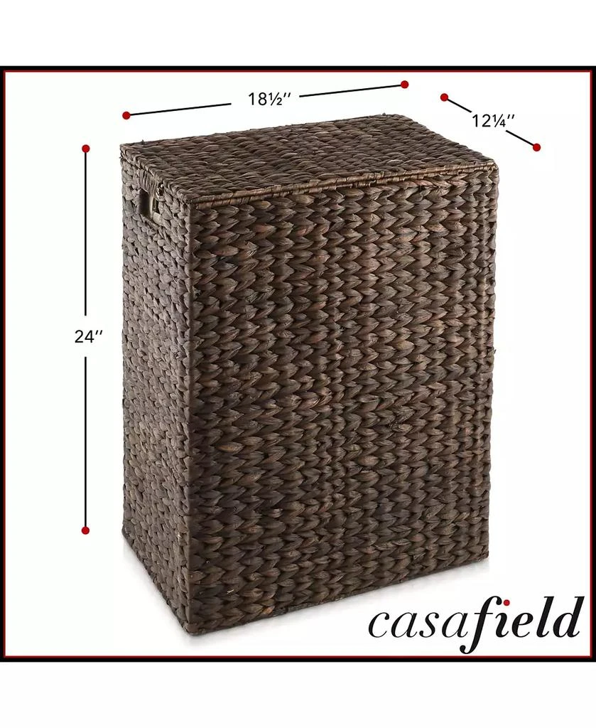 Casafield Large Laundry Hamper with Lid and Removable Liner Bag Woven Water Hyacinth Laundry Basket 7