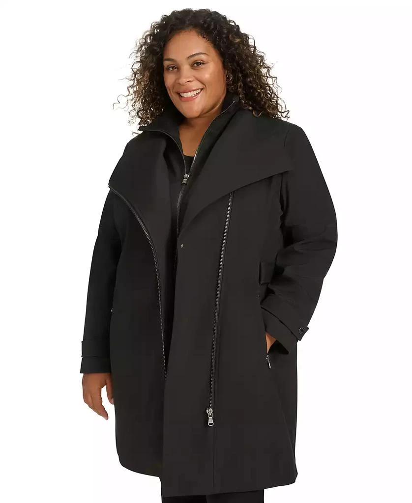 Shop Plus Size Belted Long-Sleeve Wrap Coat, Created for Macy's on