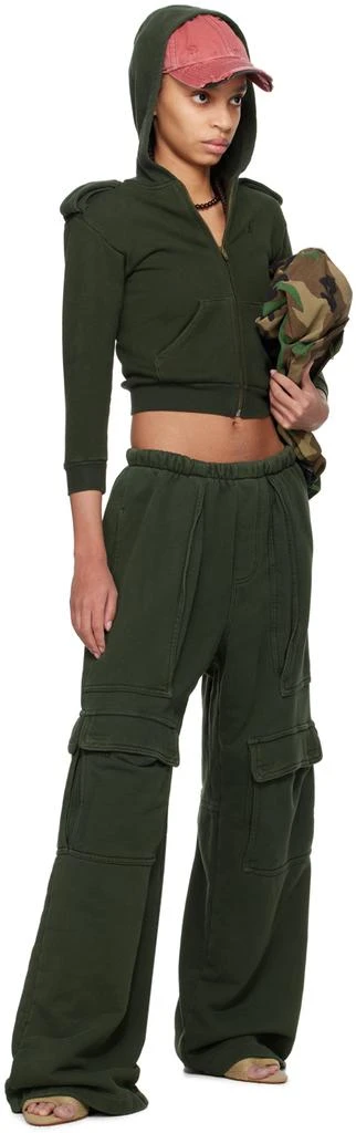 GREG ROSS Khaki Shrunken Military Hoodie 4