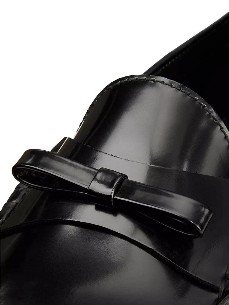 Stuart Weitzman Lottie Bow Leather Loafers 5