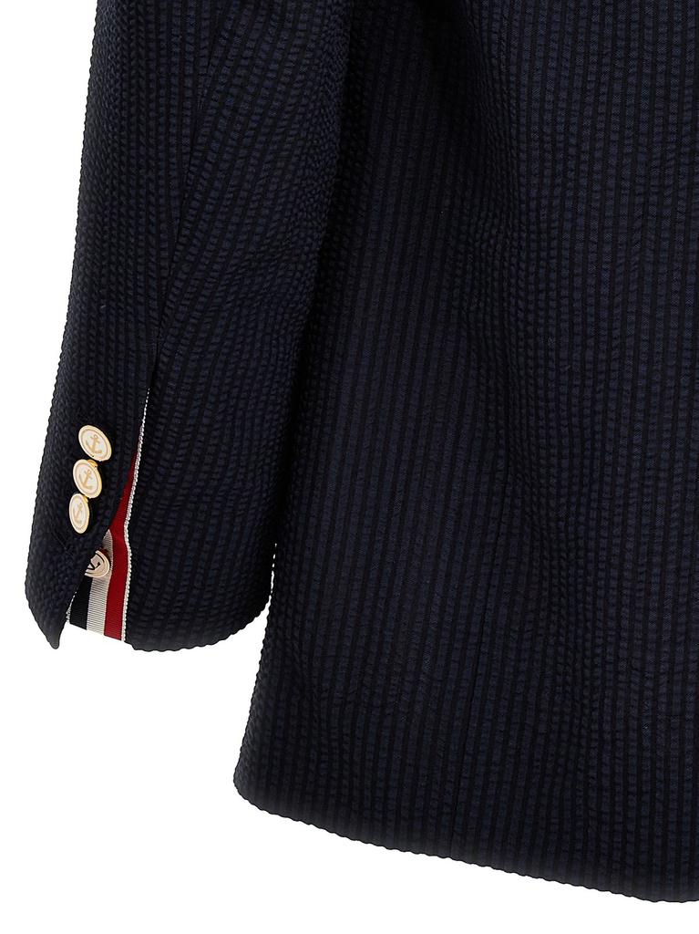 Thom Browne Single Breasted Seersucker Blazer – On Sale Now Thom Browne Single Breasted Seersucker Blazer – On Sale Now