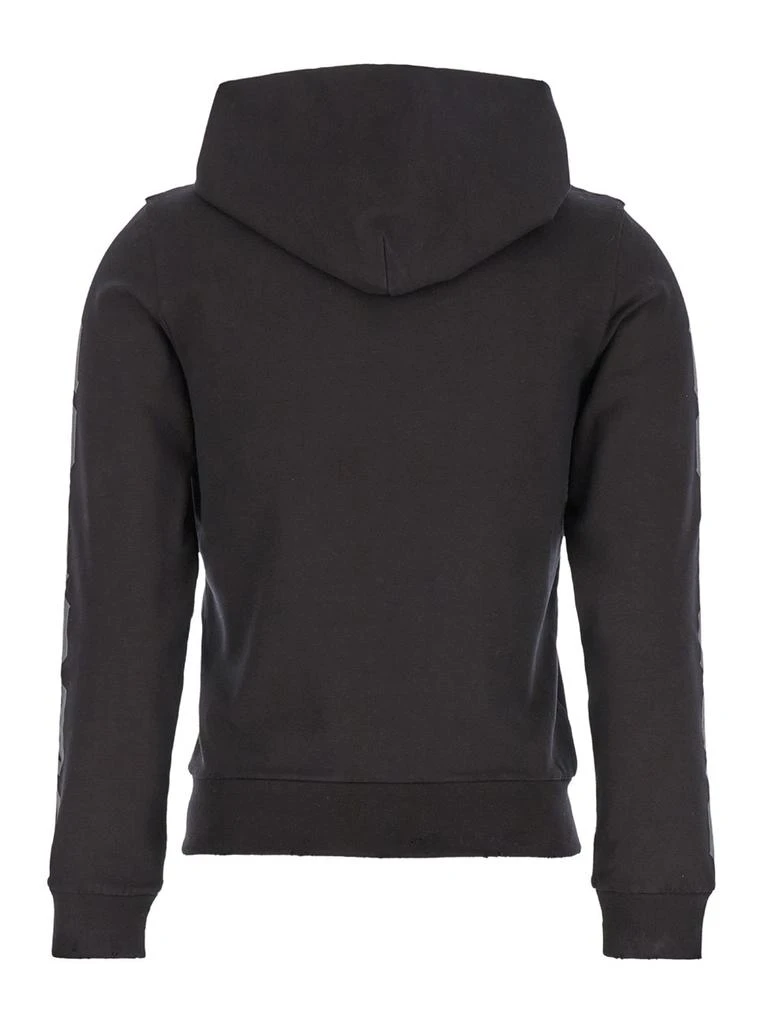 Balenciaga Black Zip-up Hoodie With No Logo Gothic Print In Jersey Woman 2