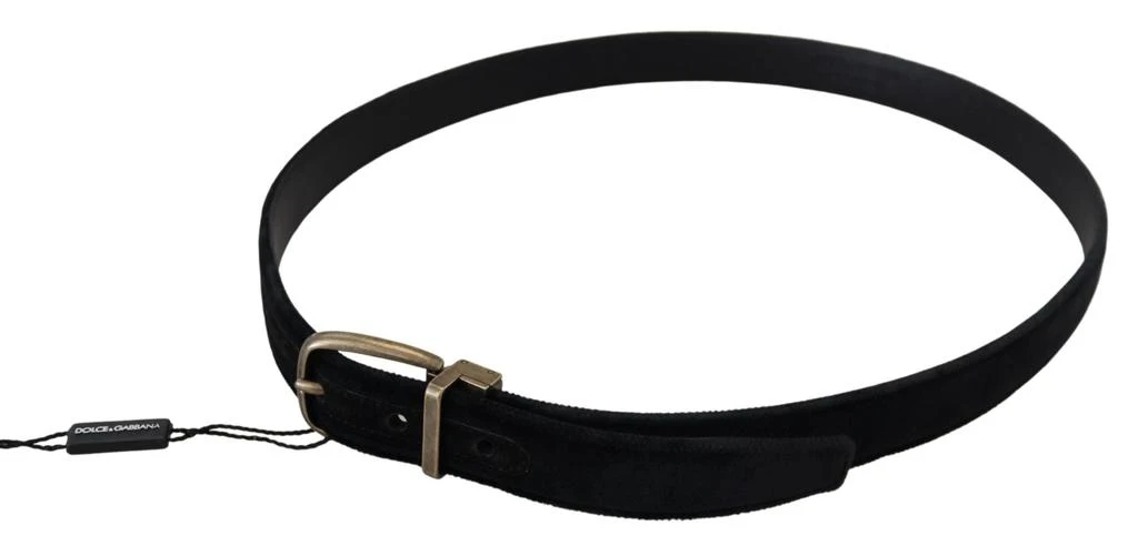 Dolce & Gabbana Dolce & Gabbana Black Velvet Leather Antique Metal Buckle 6