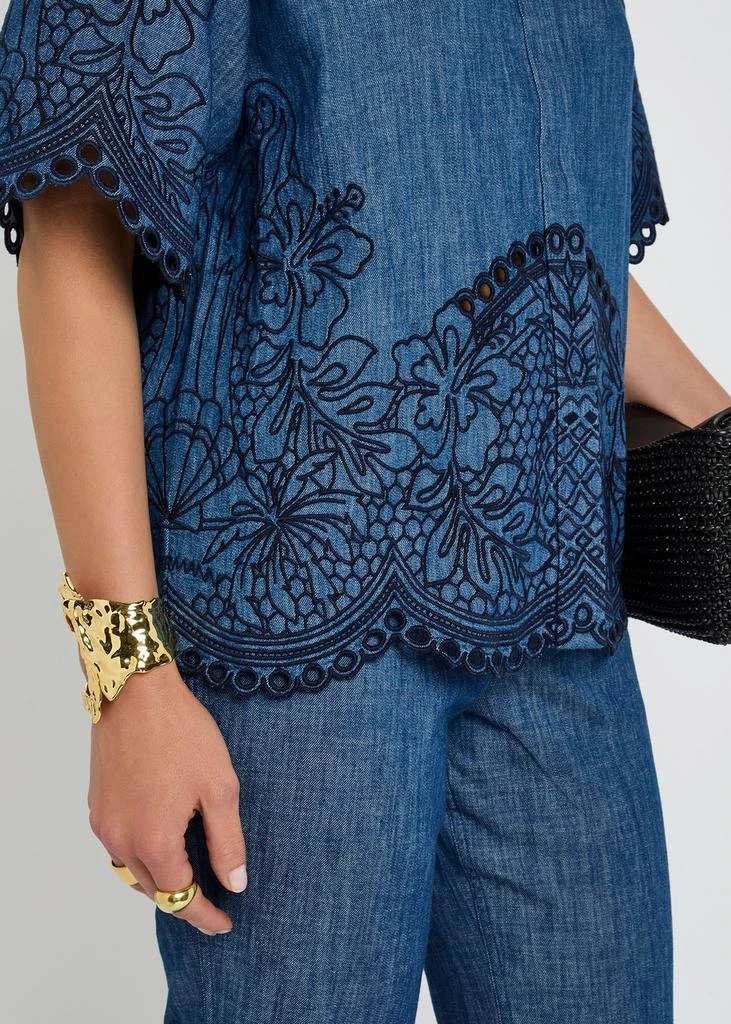 Zimmermann Coco embroidery chambray shirt 5
