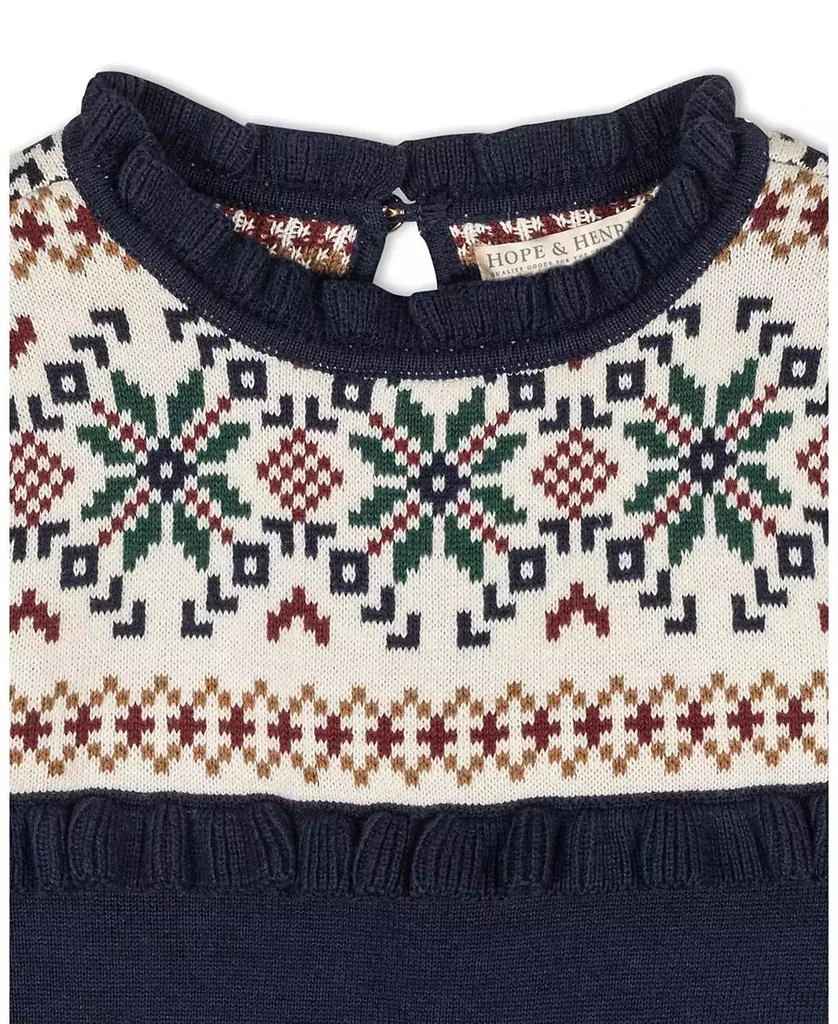 Hope
Henry Baby Girls Organic Ruffle Collar Fair Isle Yoke Sweater Dress 4