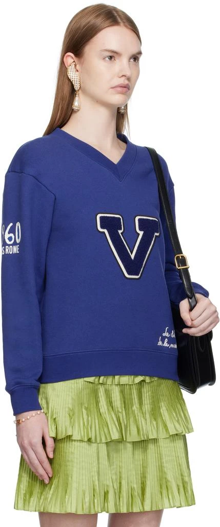 Valentino Blue Embroidered Cotton Sweatshirt 2