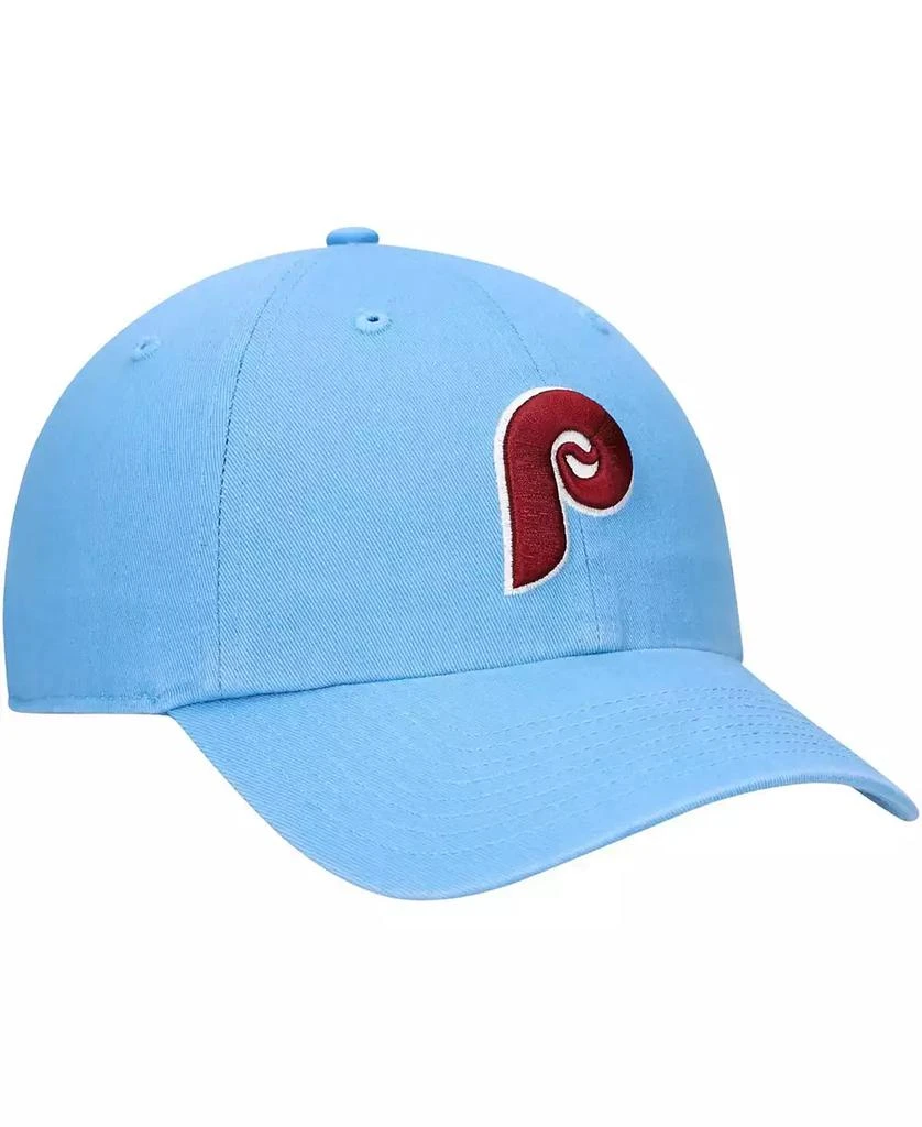 47 Brand Men's Light Blue Philadelphia Phillies Logo Cooperstown Collection Clean Up Adjustable Hat 3