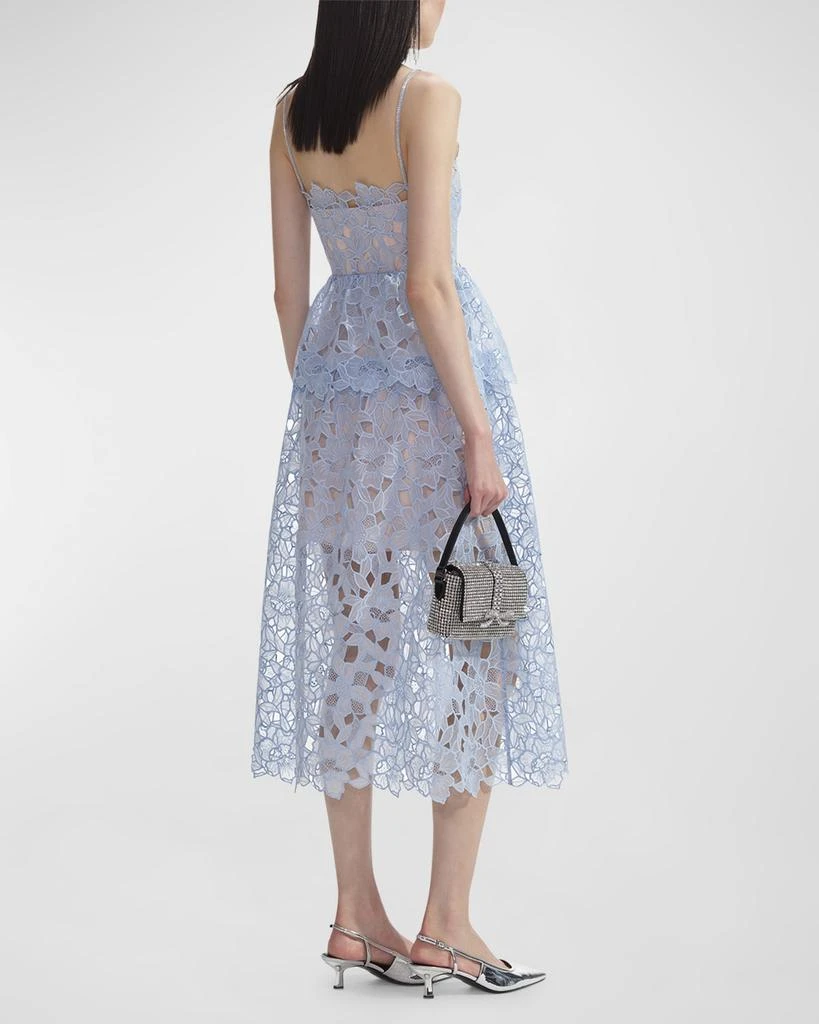 Self Portrait Organza Lace Tiered Midi Dress 3