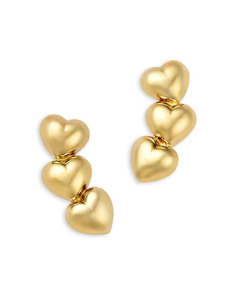 Moon & Meadow 14K Yellow Gold Heart Earrings 1