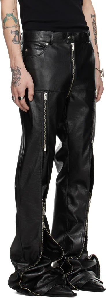 LU'U DAN Black Zipped Riot 5-Pocket Faux-Leather Pants 2