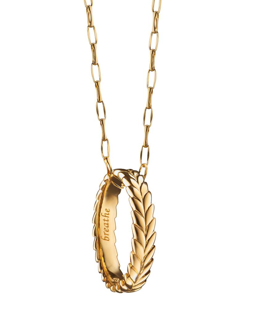 Monica Rich Kosann 18K Yellow Gold Breathe Leaf Poesy Ring Necklace