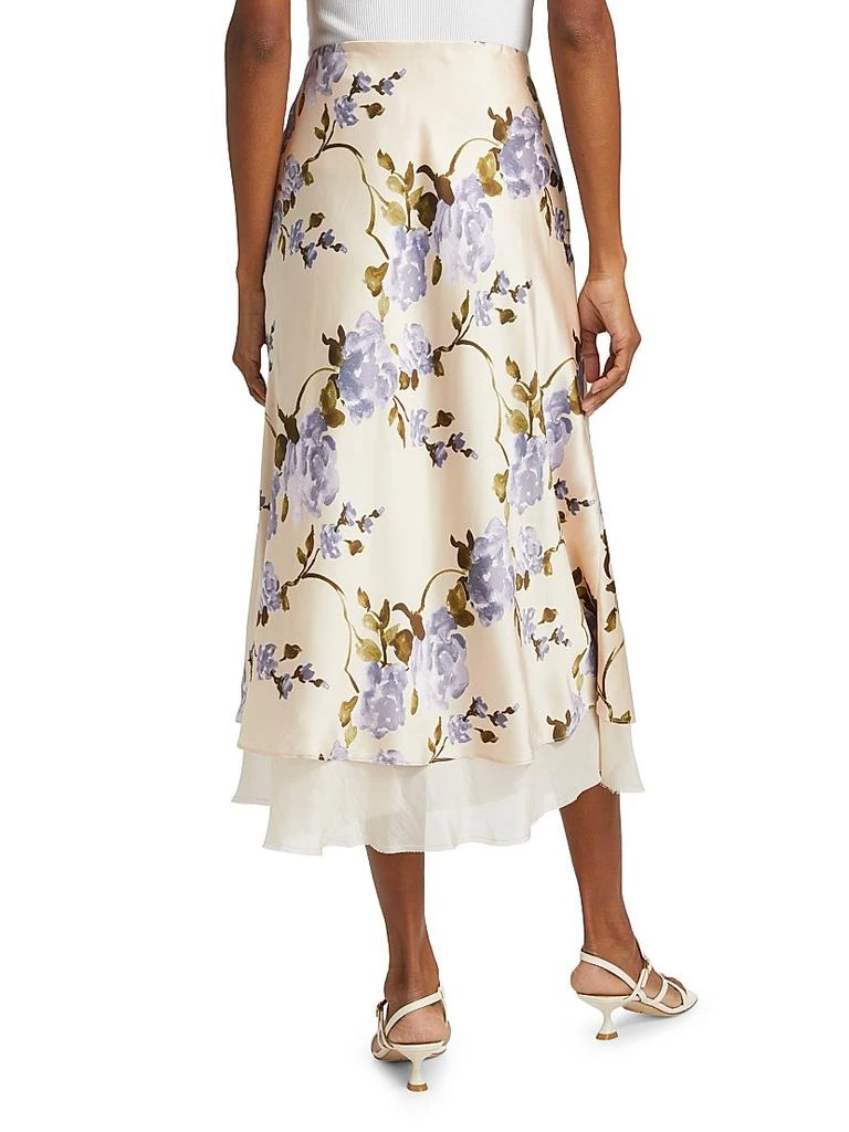 CAMI NYC Genoa Silk Chiffon-Trimmed Midi-Skirt 5