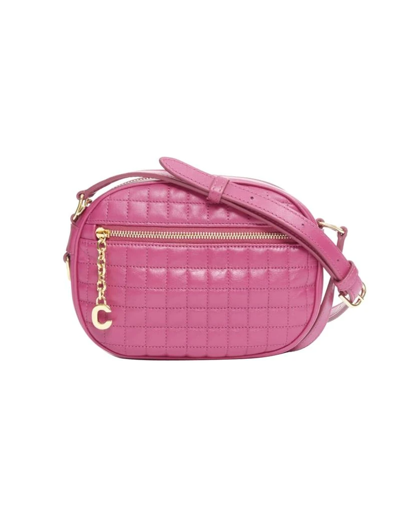 Celine new CELINE Hedi Slimane 2019 C Charm pink quilted small crossbody camera bag 1