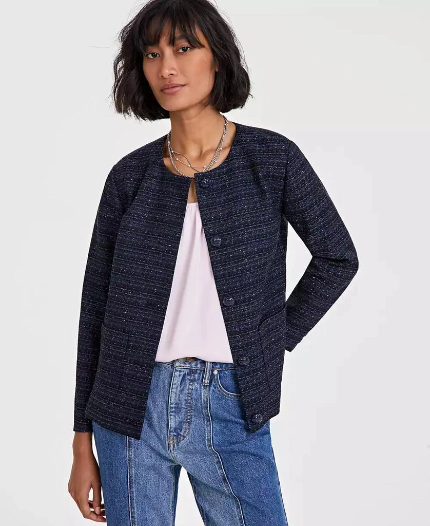 On 34th Women's Tweed Collarless Jacket, Created for Macy's 1