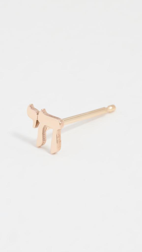 Zoe Chicco 14k Single Itty Bitty Chai Stud Earring