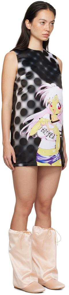 Ashley Williams Black Manga Minidress