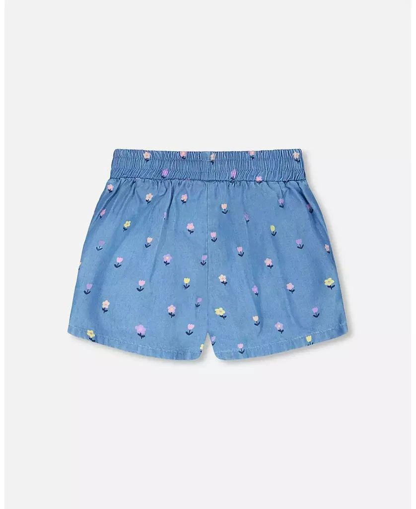 Deux par Deux Big Girls Chambray Flower-Print Shorts 3
