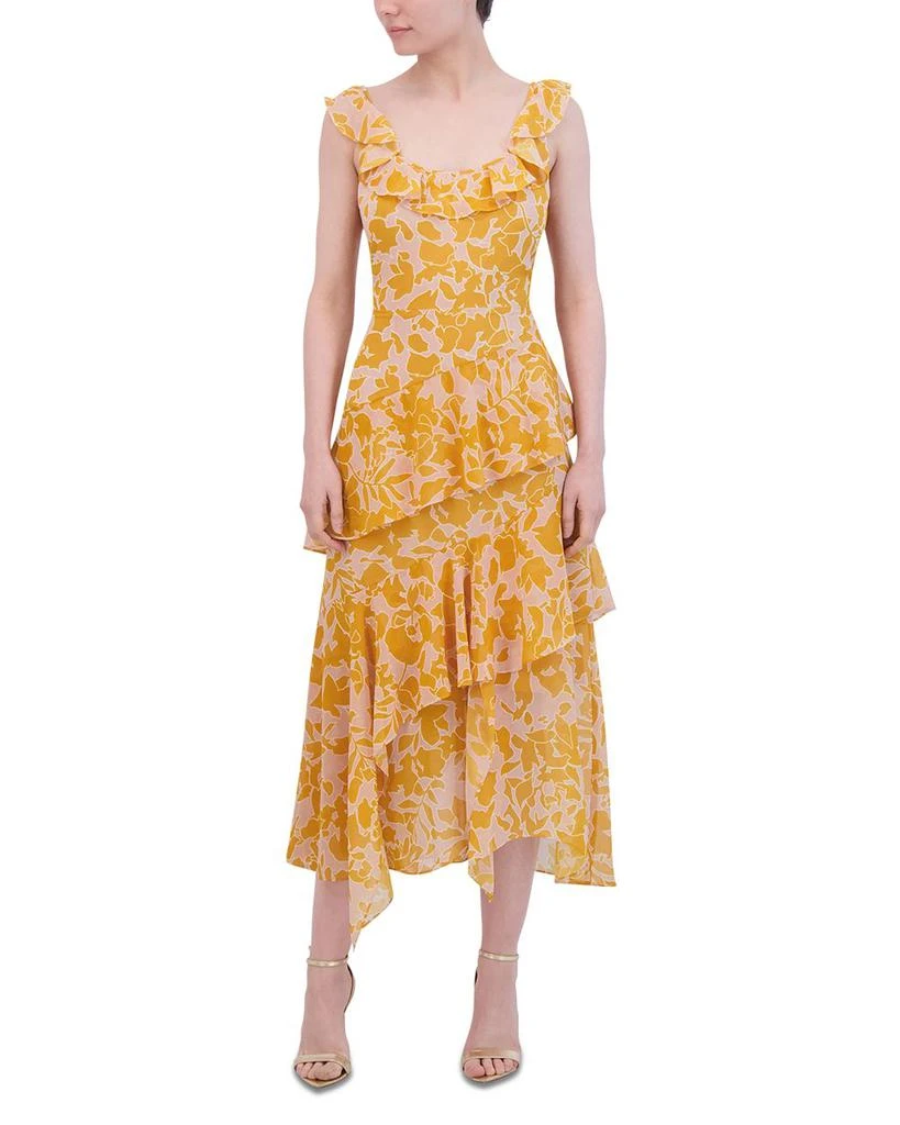 BCBG Asymmetric Tiered Midi Dress 1
