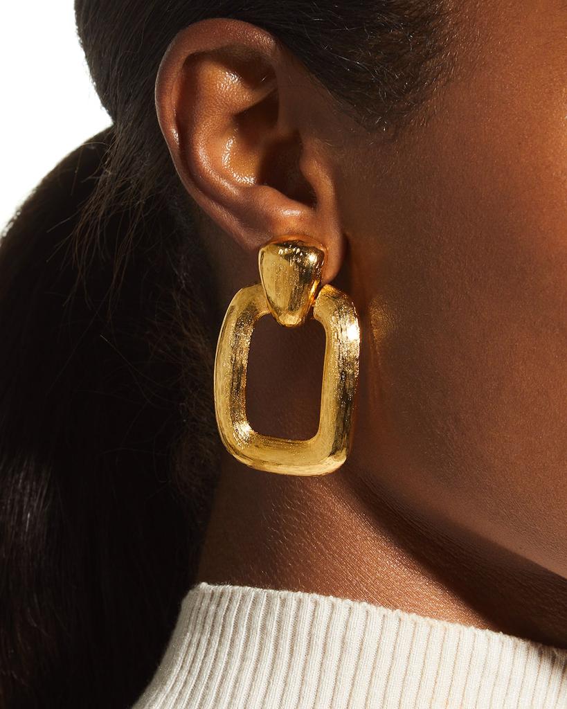 BEN-AMUN 24k Gold Electroplate Rectangular Drop Earrings