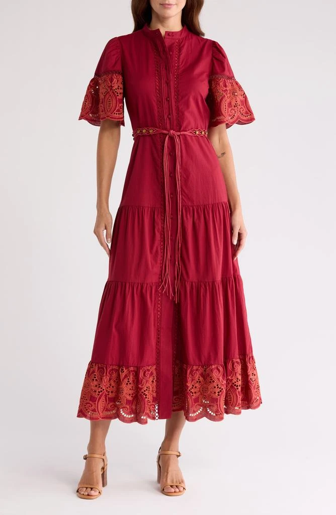 green emerald velvet dress Embroidered Maxi Dress with Statement Motifs main image 1