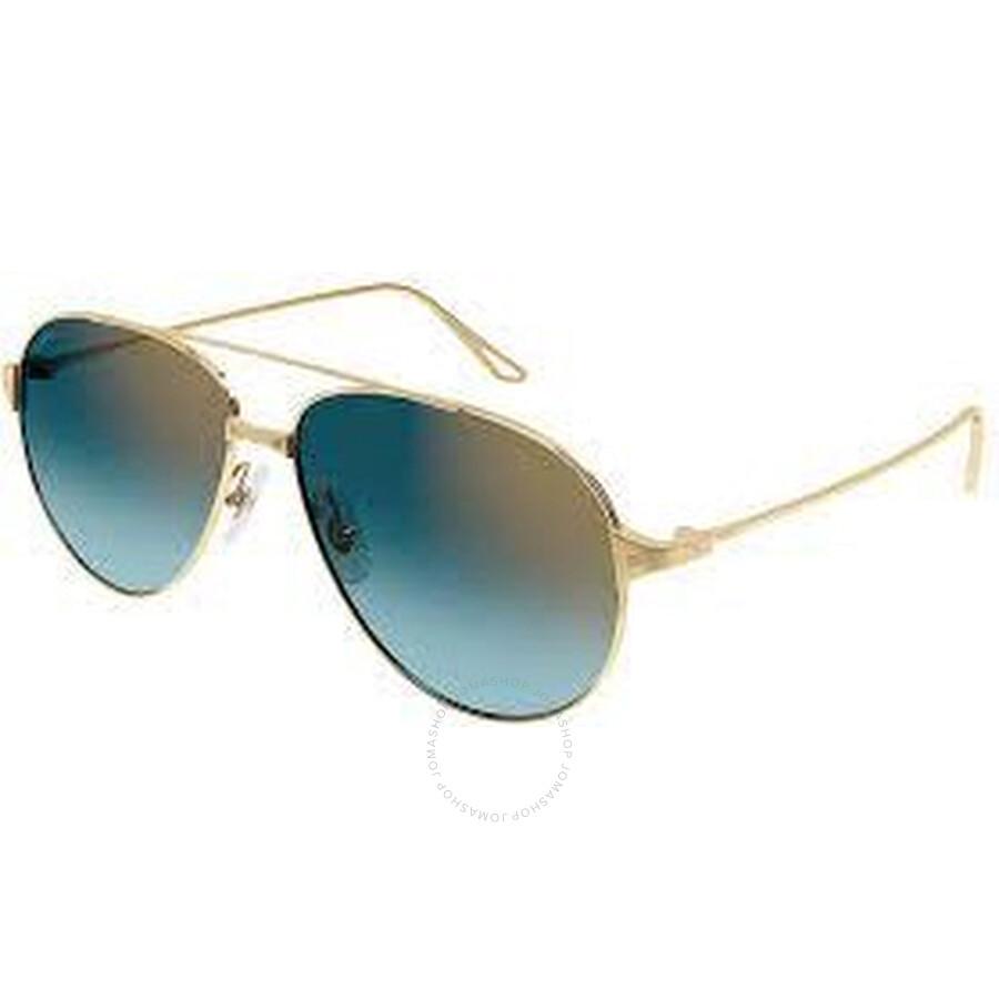 Cartier Blue Pilot Unisex Sunglasses CT0298S 004 57