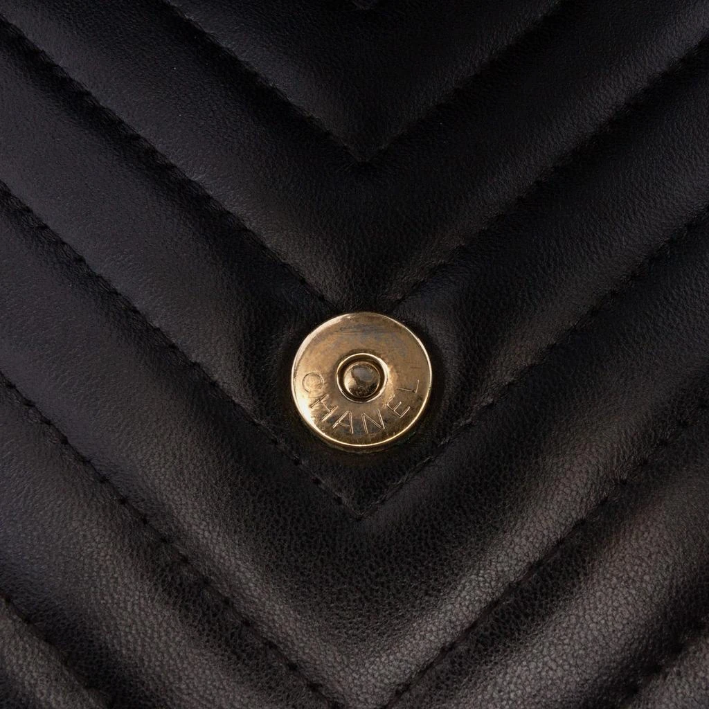 Chanel Chanel Black CC Chevron Lambskin Square Wallet On Chain 5