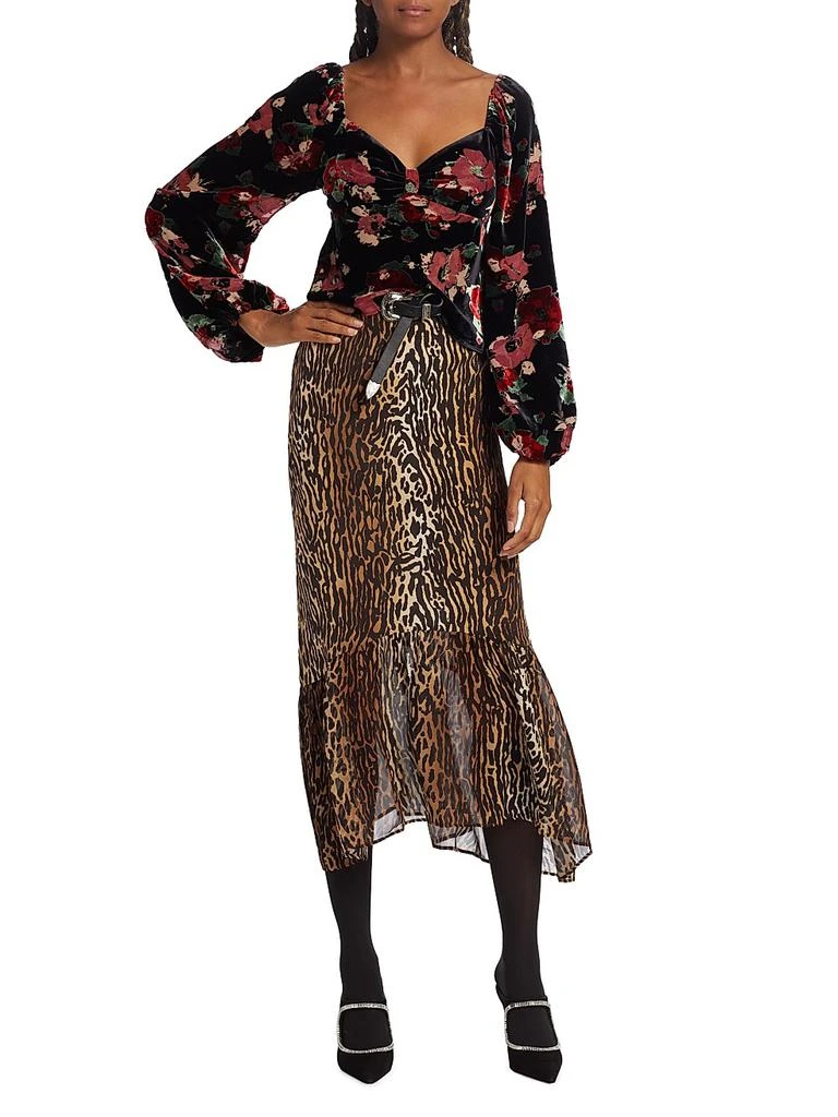 Rixo Bridgette Floral Velvet Blouse 2