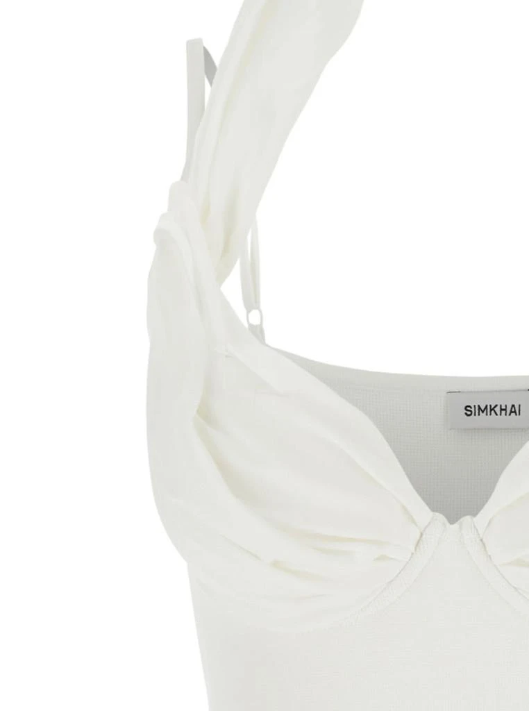 SIMKHAI amarantha White Off-shoulder Long Dress With Pleated Details In Rayon Stretch Woman 3