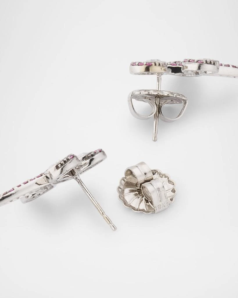 BELPEARL 18K White Gold 13mm South Side Pearl, Pink Sapphire, and Diamond Drop Earrings 4