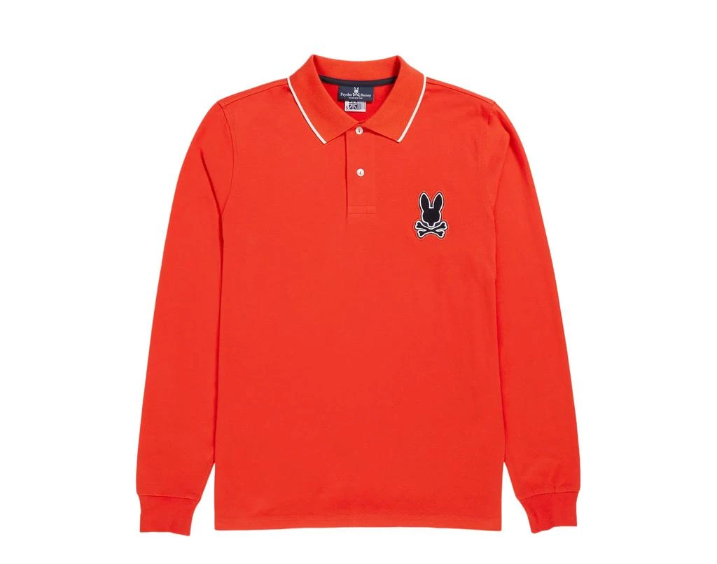 Psycho Bunny Patchin Chenille Bunny L/S Polo Red Men's Shirt B6M892U1PC-RES 1