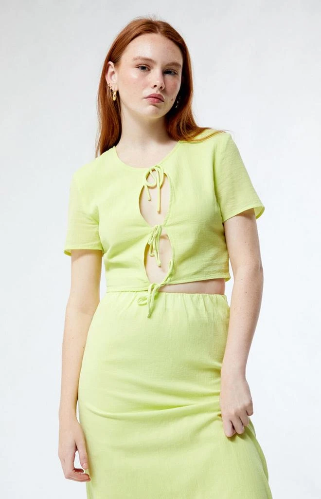 Charlie Holiday Zephyr Tie Front Top 1