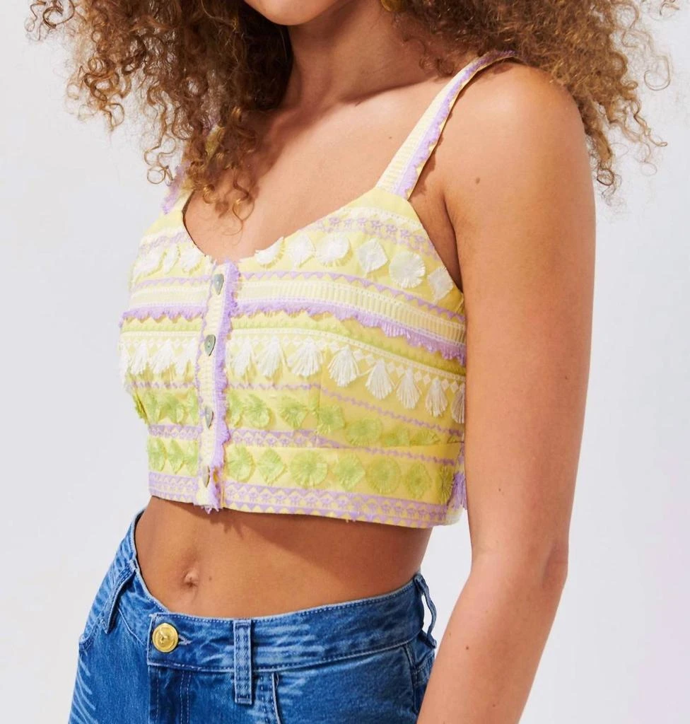 HAYLEY MENZIES Hayley Menzies - Embroidered Cotton Crop Top 2