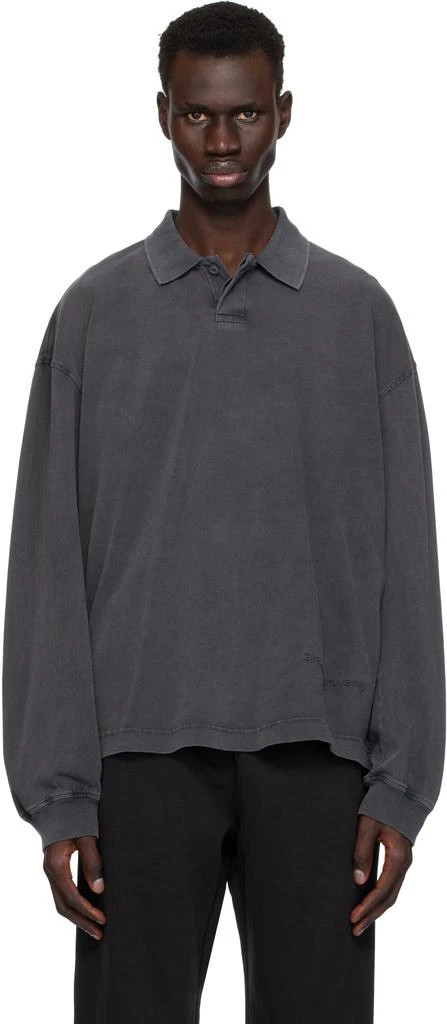 Alexander Wang Gray Long Sleeve Polo 1
