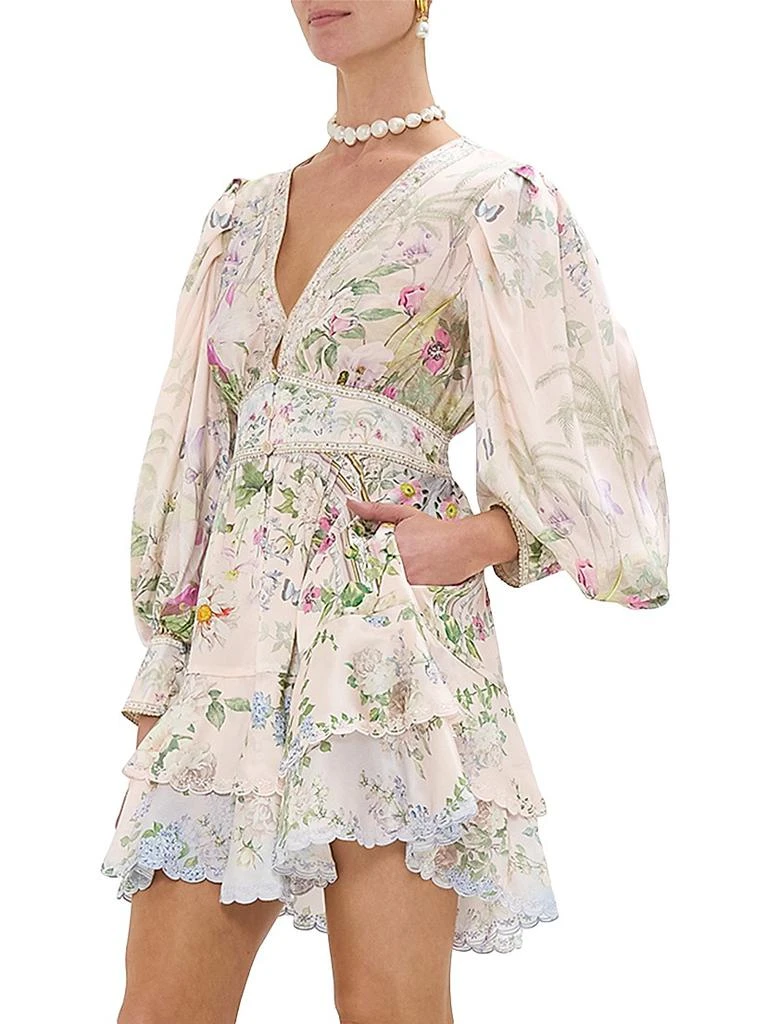 Camilla Floral Silk A-Line Minidress 5