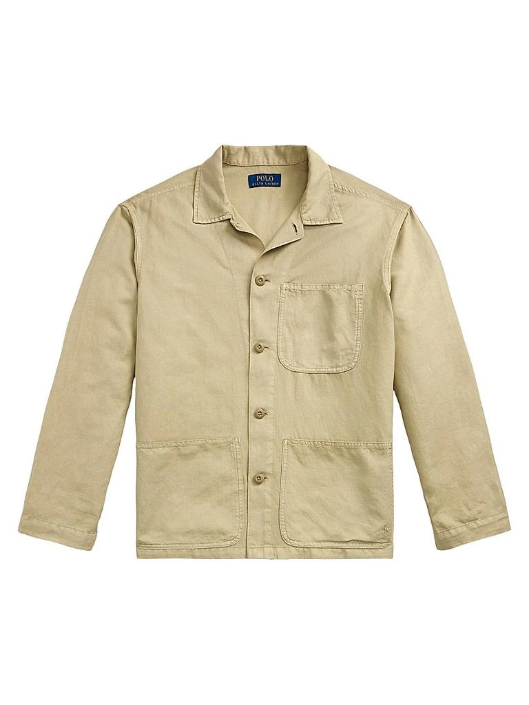 Ralph Lauren Logo-Embroidered Linen-Cotton Overshirt 1