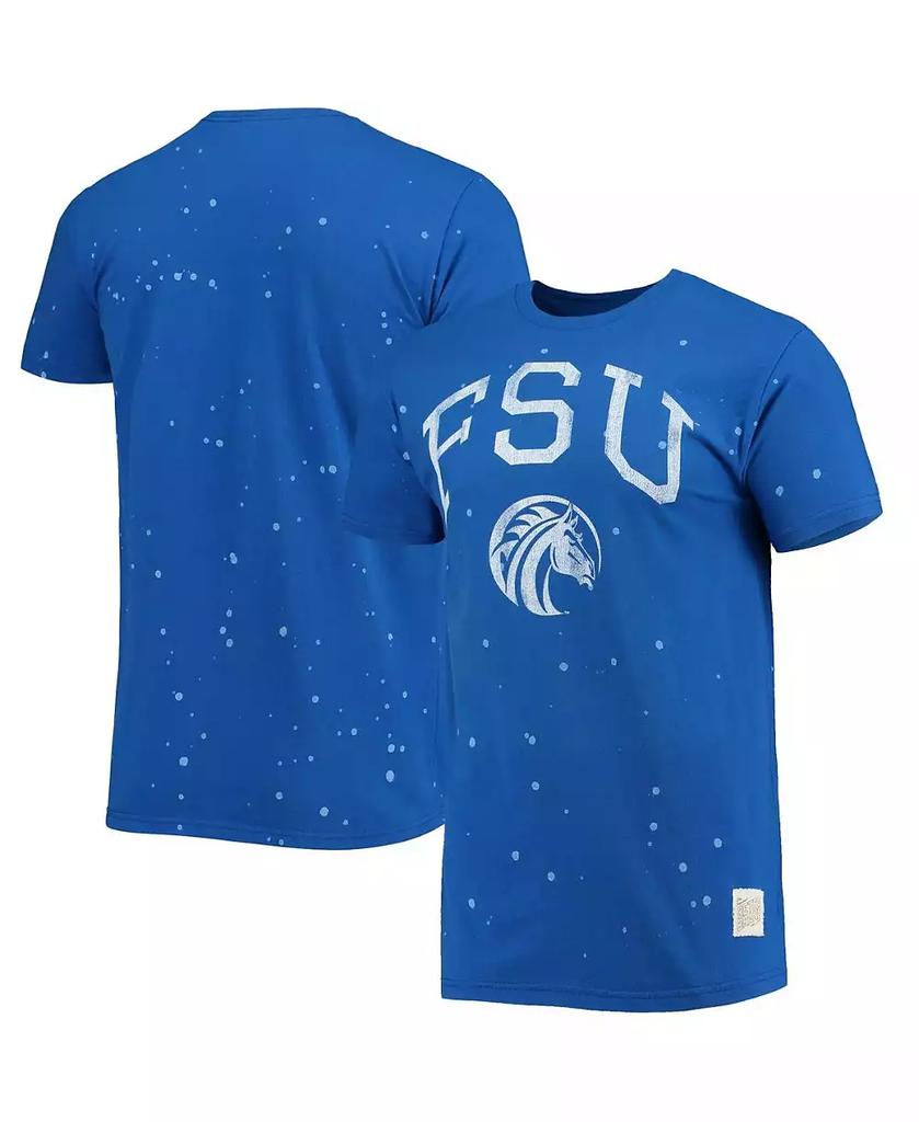The Original Retro Brand Men's Royal Fayetteville State Broncos Bleach Splatter T-shirt
